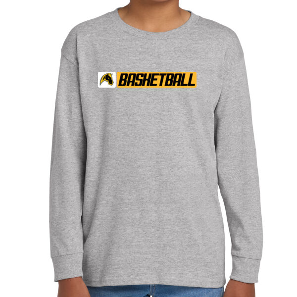 Miller Boys Basketball Youth Grey Heavy Cotton 100% Cotton Long Sleeve T Shirt Thumbnail