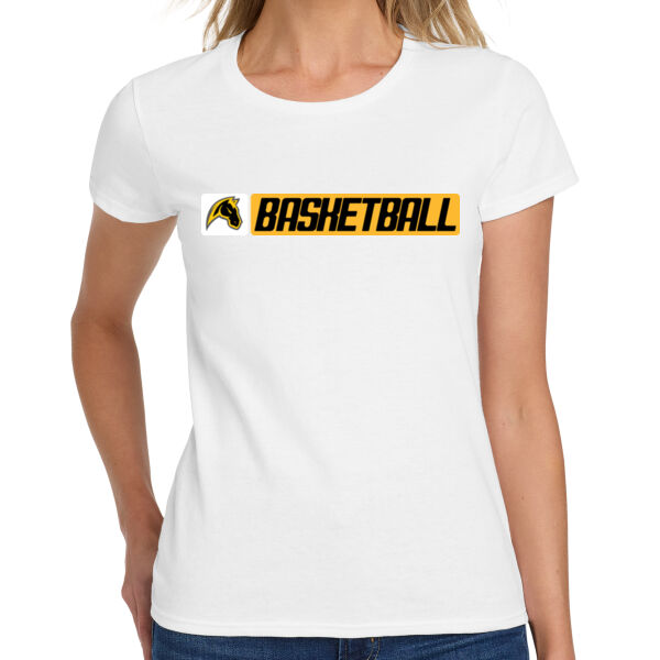 Miller Boys Basketball Ladies White Heavy Cotton 100% Cotton T Shirt Thumbnail