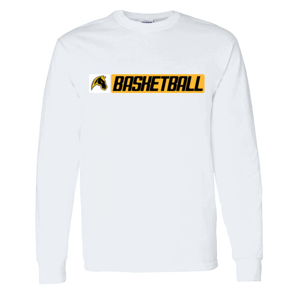Miller Boys Basketball White Heavy Cotton 100% Cotton Long Sleeve T Shirt Thumbnail