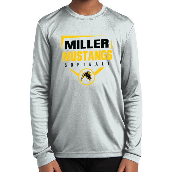 Miller Softball Youth White Long Sleeve PosiCharge Competitor Tee Thumbnail