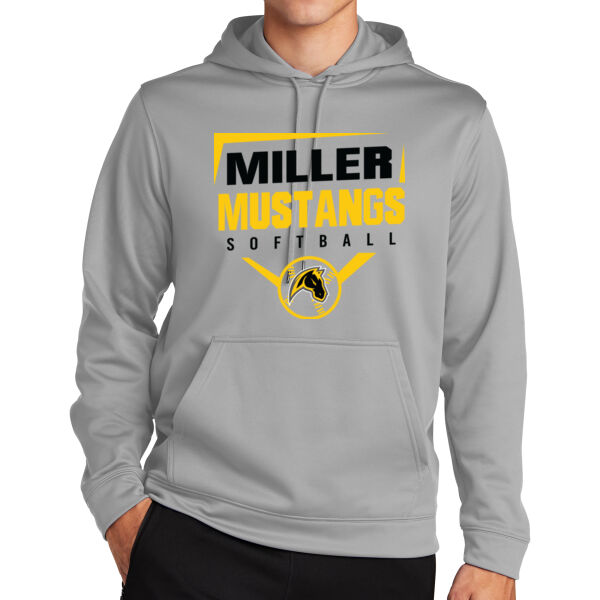 Miller Softball Silver Sport Wick Fleece Hooded Pullover Thumbnail