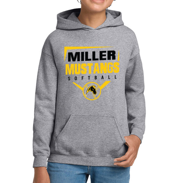 Miller Softball Youth Silver Heavy Blend Hooded Sweatshirt Thumbnail