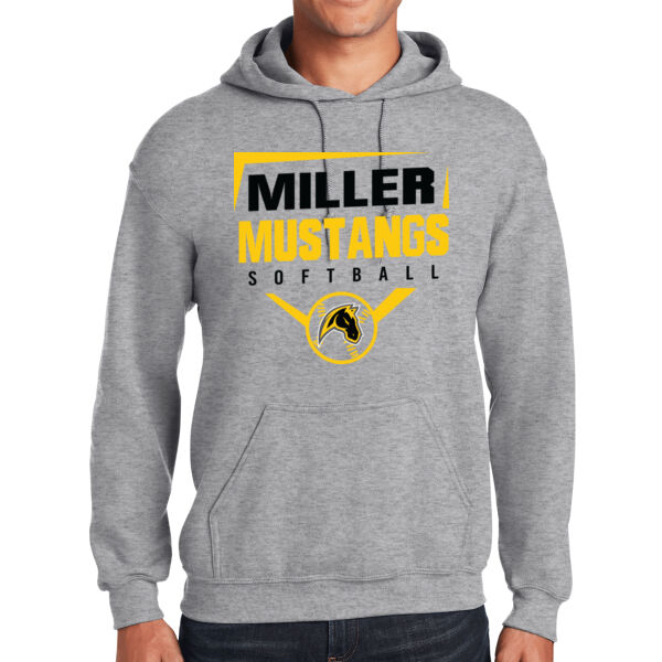 Miller Softball Silver Heavy Blend Hooded Sweatshirt Thumbnail