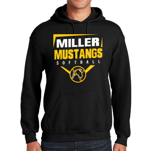Miller Softball Black Heavy Blend Hooded Sweatshirt Thumbnail