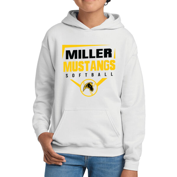 Miller Softball Youth White Heavy Blend Hooded Sweatshirt Thumbnail