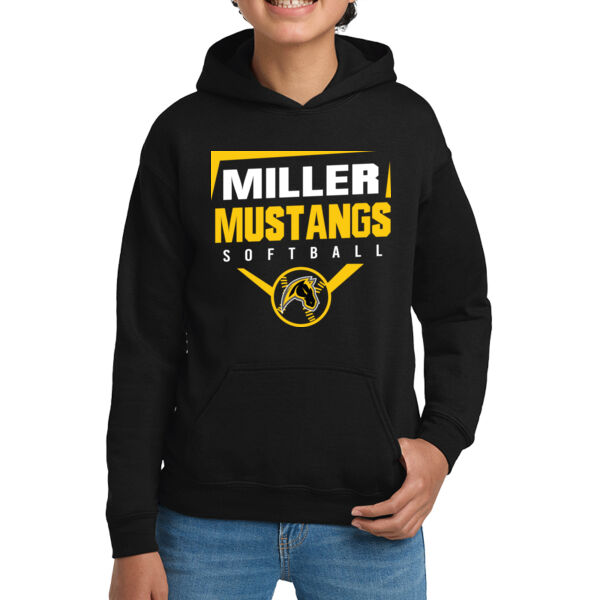 Miller Softball Youth Black Heavy Blend Hooded Sweatshirt Thumbnail