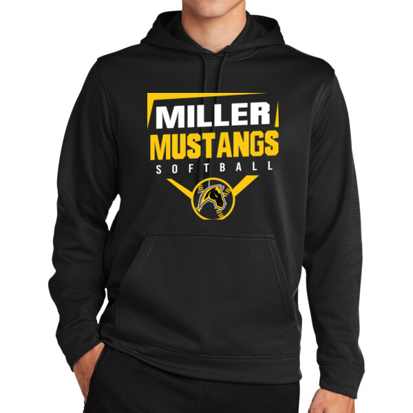 Miller Softball Black Sport Wick Fleece Hooded Pullover Thumbnail