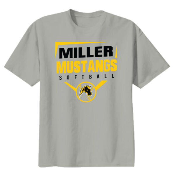 Miller Softball Youth Grey Heavy Cotton 100% Cotton T Shirt Thumbnail