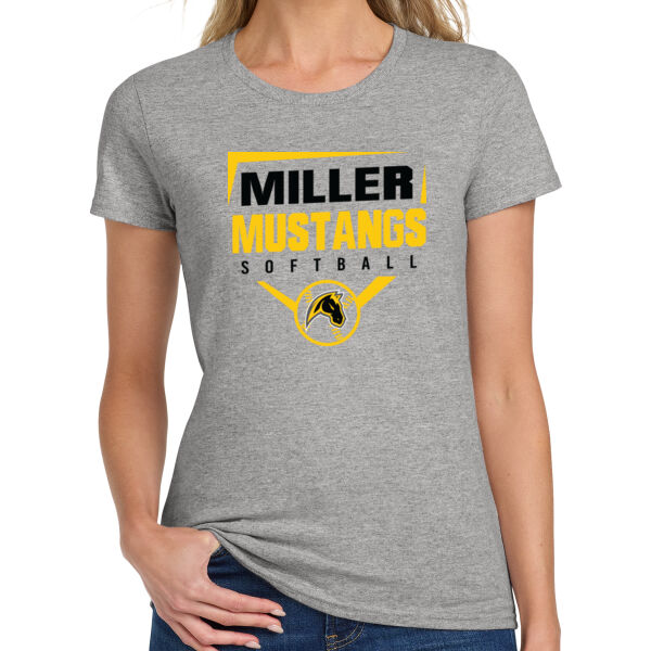 Miller Softball Ladies Grey Heavy Cotton 100% Cotton T Shirt Thumbnail