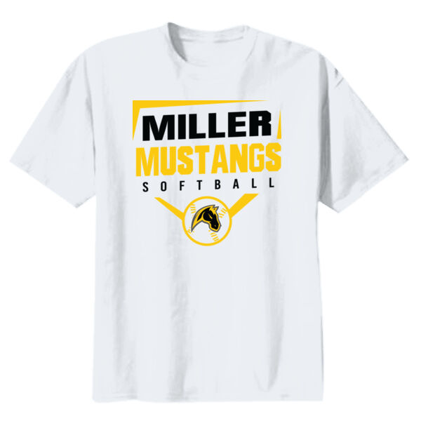 Miller Softball Youth White Heavy Cotton 100% Cotton T Shirt Thumbnail