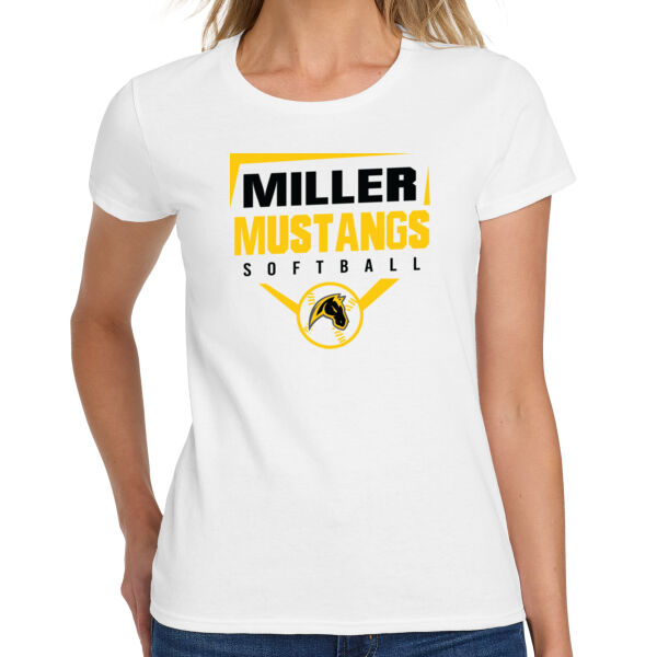 Miller Softball Ladies White Heavy Cotton 100% Cotton T Shirt Thumbnail