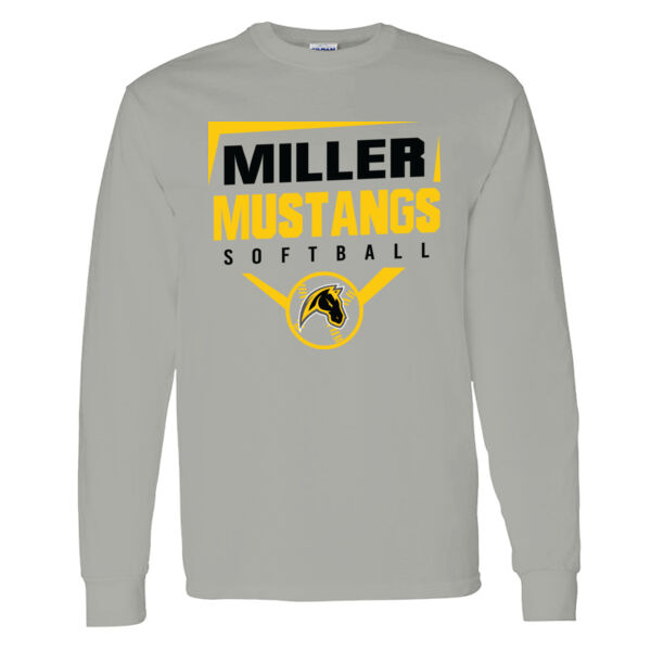 Miller Softball Grey Heavy Cotton 100% Cotton Long Sleeve T Shirt Thumbnail