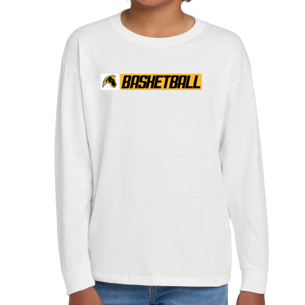 Miller Boys Basketball Youth White Heavy Cotton 100% Cotton Long Sleeve T Shirt Thumbnail