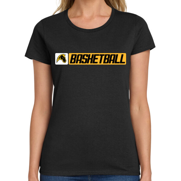 Miller Boys Basketball Ladies Black Heavy Cotton 100% Cotton T Shirt Thumbnail