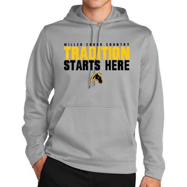 Miller Cross Country Silver Sport Wick Fleece Hooded Pullover Thumbnail