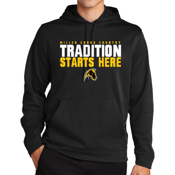 Miller Cross Country Black Sport Wick Fleece Hooded Pullover Thumbnail