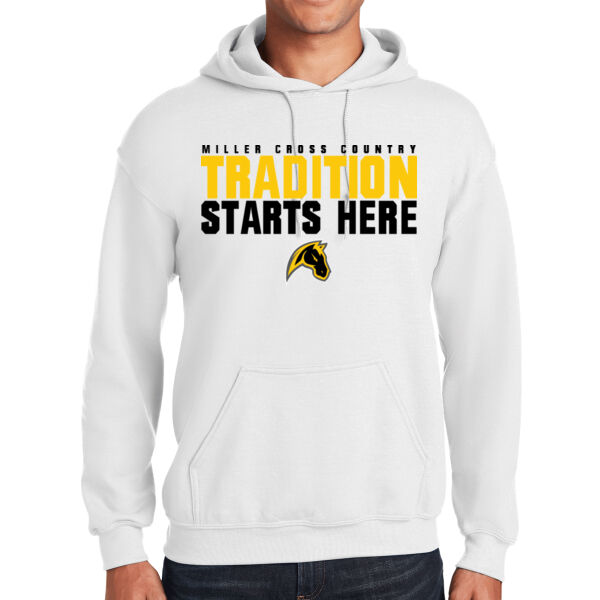 Miller Cross Country White Sport Wick Fleece Hooded Pullover Thumbnail