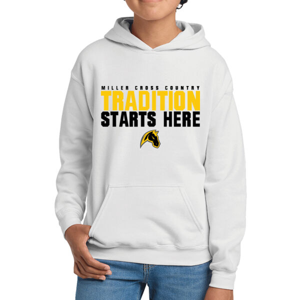 Miller Cross Country Youth White Heavy Blend Hooded Sweatshirt Thumbnail