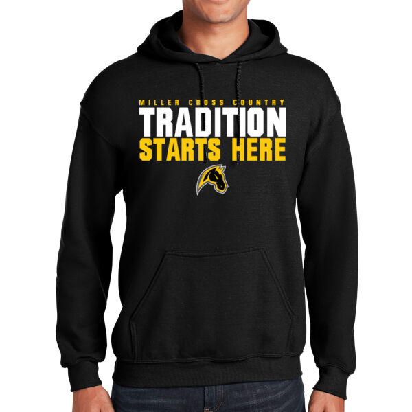 Miller Cross Country Black Sport Wick Fleece Hooded Pullover Thumbnail