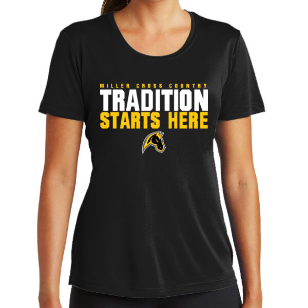 Miller Cross Country Ladies Black PosiCharge Competitor Tee Thumbnail
