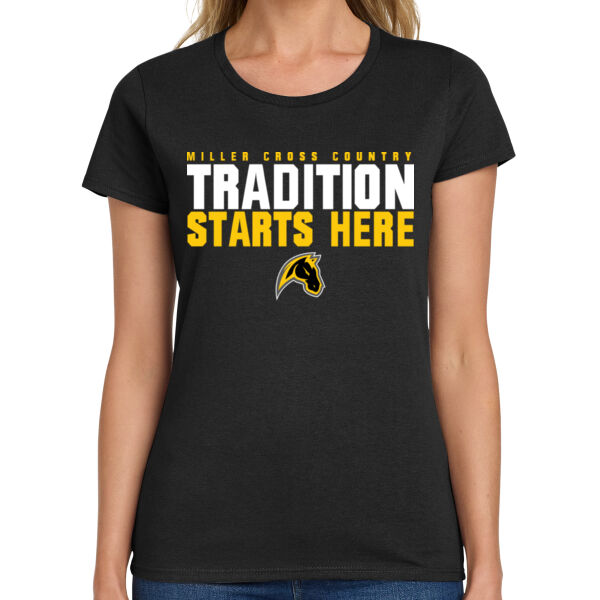 Miller Cross Country Ladies Black Heavy Cotton 100% Cotton T Shirt Thumbnail