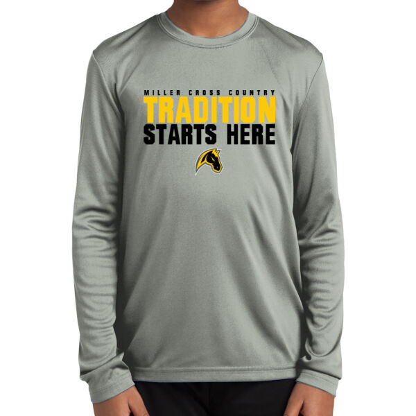 Miller Cross Country Youth Silver Long Sleeve PosiCharge Competitor Tee Thumbnail