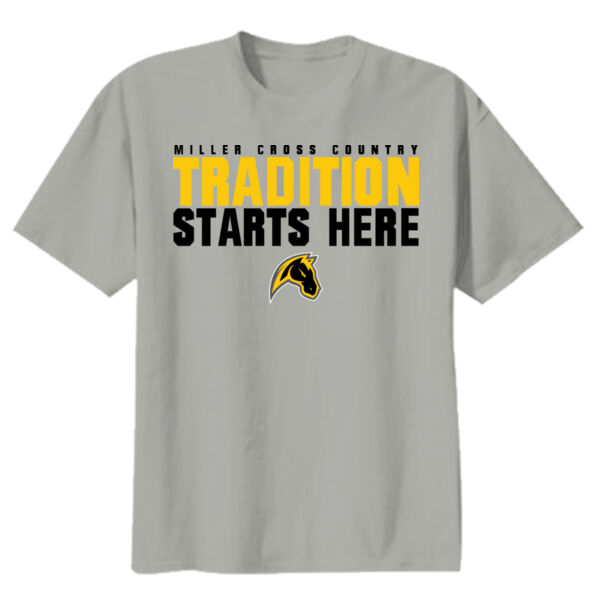 Miller Cross Country Youth Grey Heavy Cotton 100% Cotton T Shirt Thumbnail