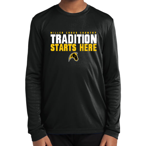 Miller Cross Country Youth Black Long Sleeve PosiCharge Competitor Tee Thumbnail