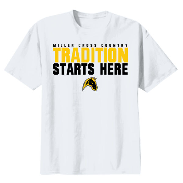 Miller Cross Country Youth White Heavy Cotton 100% Cotton T Shirt Thumbnail