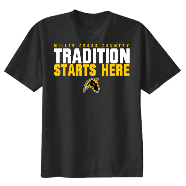 Miller Cross Country Youth Black Heavy Cotton 100% Cotton T Shirt Thumbnail