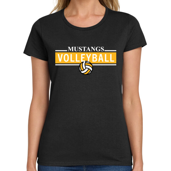 Miller Girls Volleyball Ladies Black Heavy Cotton 100% Cotton T Shirt Thumbnail