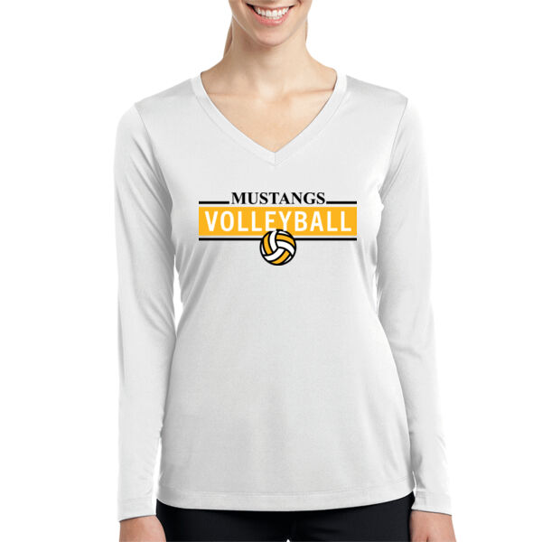 Miller Girls Volleyball Ladies Long Sleeve PosiCharge Competitor V Neck Tee. Thumbnail