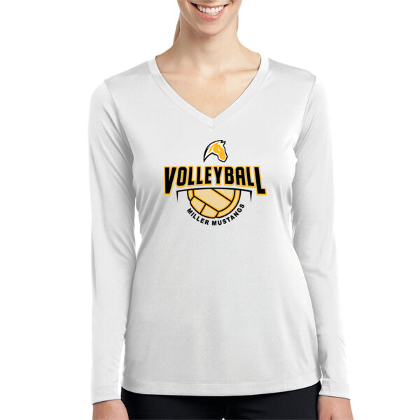 Miller Boys Volleyball Ladies Long Sleeve PosiCharge Competitor V Neck Tee Thumbnail